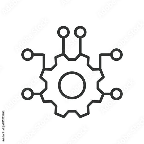 Engineering and circuit board, icon in line design. Engineering, circuit, board, technology, system, design, machine on white background vector. Engineering and circuit board, editable stroke icon