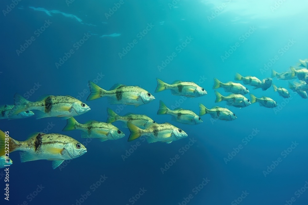 Fototapeta premium School of Yellowtail Snappers