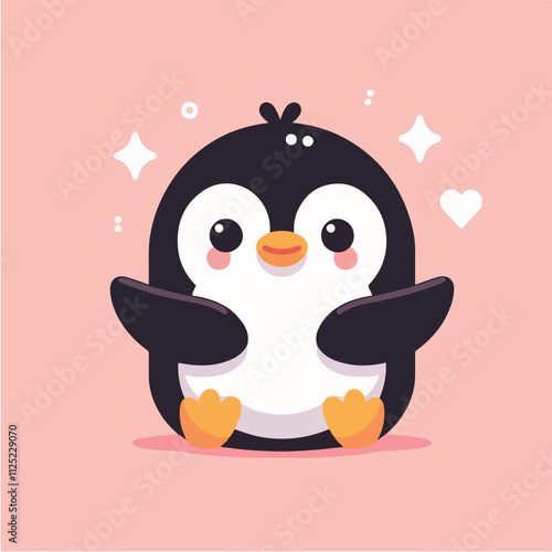 Cute penguin character vector