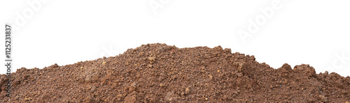 Konstfotografi Pile of Brown Soil Texture on white background. png file.