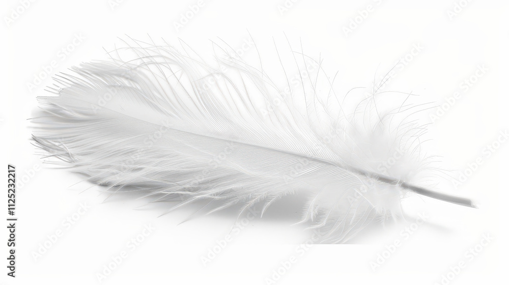white feather isolated on white white feather isolated on white