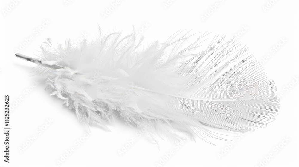 Fototapeta premium white feather isolated on white