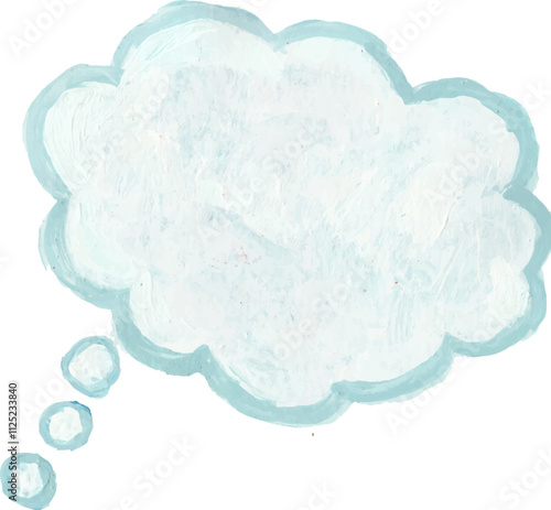 Blob think emoji chat illustration hand drawn watercolour art