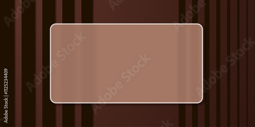 Coffee abstract background with glass matte frame in mocha mousse color. New trendy color palette. Vector illustration.