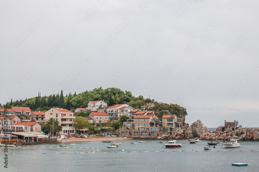Resort village Pržno in the municipality of Budva, Montenegro. Resort village Pržno in the municipality of Budva, Montenegro.