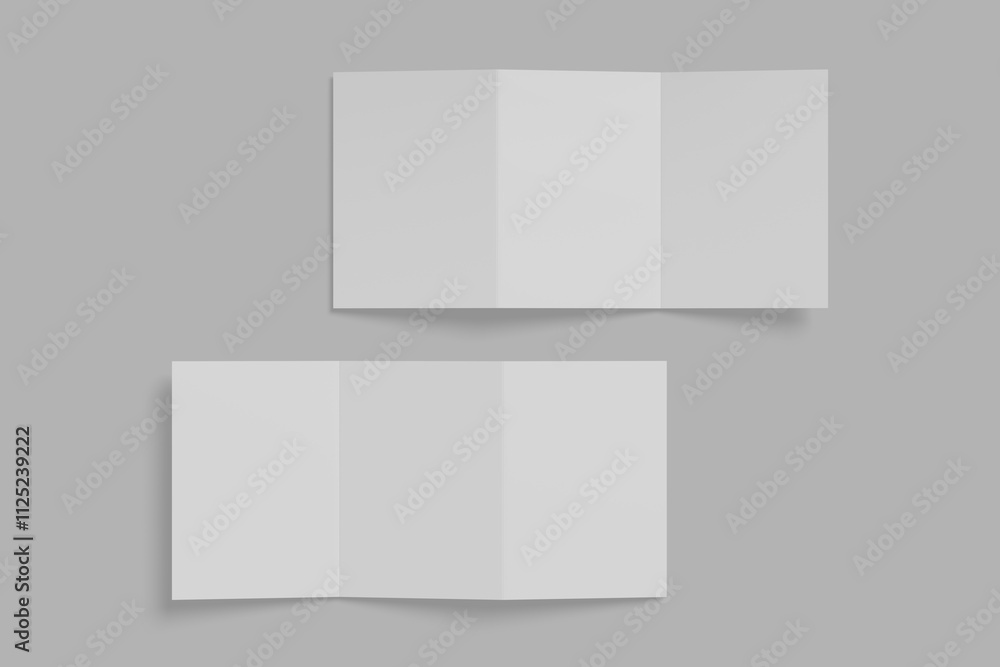Fototapeta premium A5 Z Fold Brochure 3D illustration for mockup