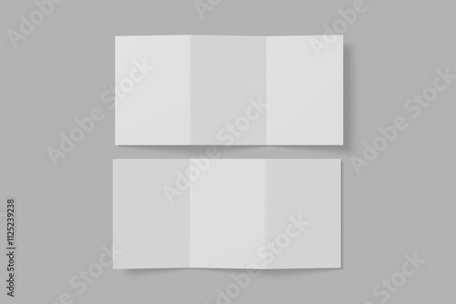 A5 Z Fold Brochure 3D illustration for mockup