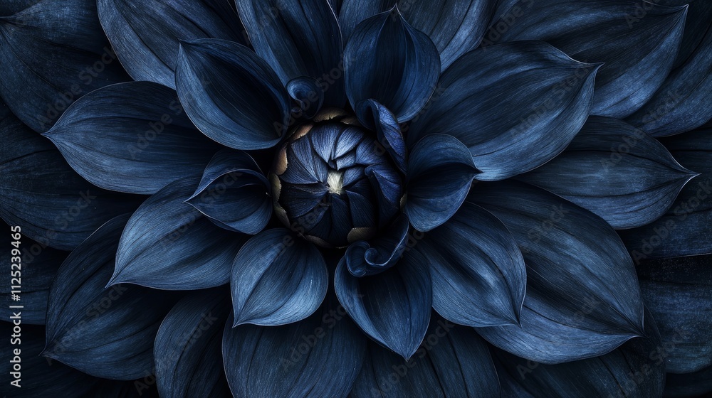 Surreal dark chrome blue flower dahlia macro isolated on black Surreal dark chrome blue flower dahlia macro isolated on black