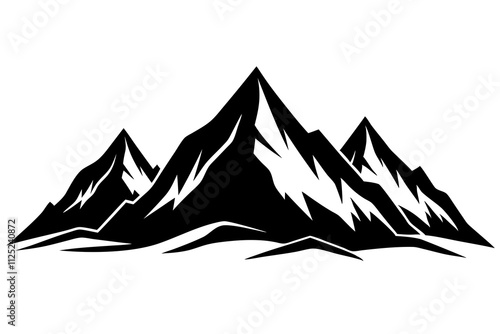 Scenic Mountain Range Illustration: Majestic Nature Landscape