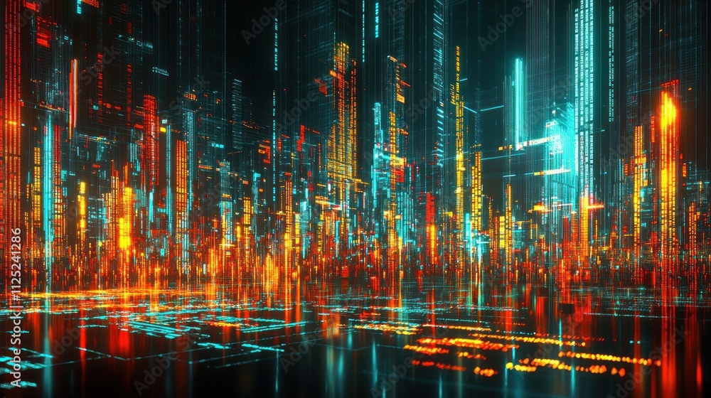 Cyberpunk Cityscape: A Neon Dreamscape of Digital Towers Cyberpunk Cityscape: A Neon Dreamscape of Digital Towers