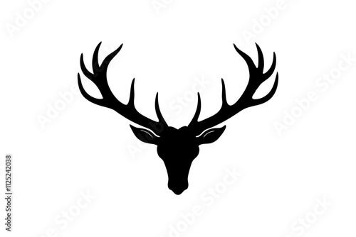 Deer antler shed | isolated vector silhouette illustration on white background