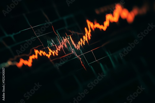 Wallpaper Mural A vibrant visualization of a fluctuating line graph, representing data trends, possibly in finance or technology. Torontodigital.ca