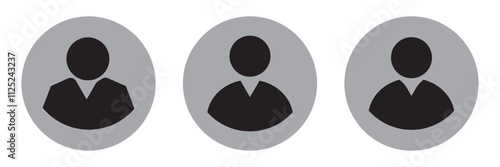 profile default avatar solid web and editable stroke icon set. user account DP symbol for social media website, app. isolated on white and black background. Vector illustration.