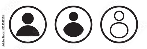profile default avatar solid web and editable stroke icon set. user account DP symbol for social media website, app. isolated on white and black background. Vector illustration.
