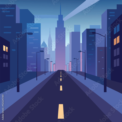 Futuristic Cityscape with Foggy Atmosphere and Reflective Platform