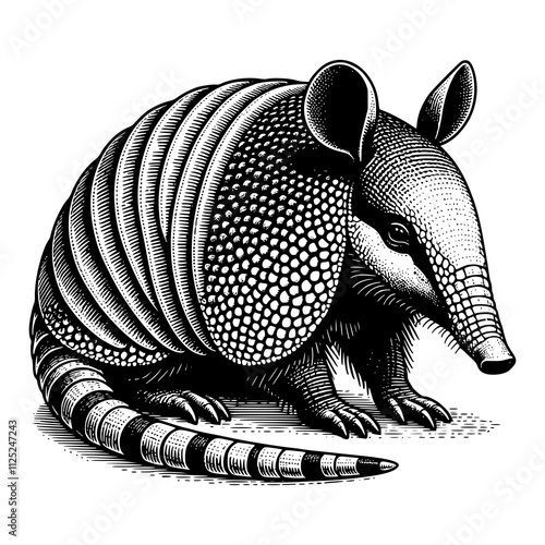illustration of a black and white cat