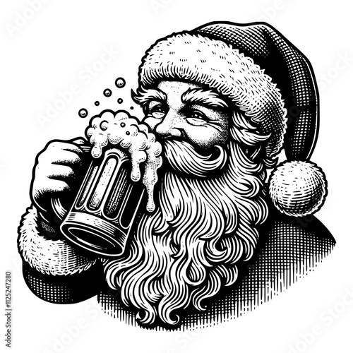 santa claus with a bottle of beer
