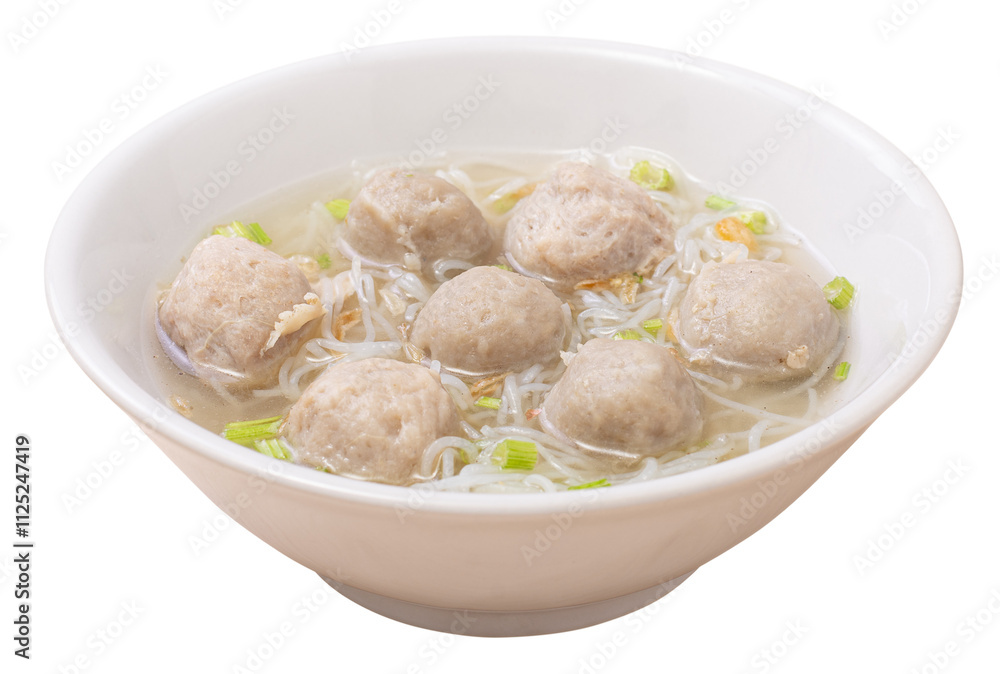 Bakso sapi, Beef Meatballs with noodles one of most popular Indonesian foods Bakso sapi, Beef Meatballs with noodles one of most popular Indonesian foods
