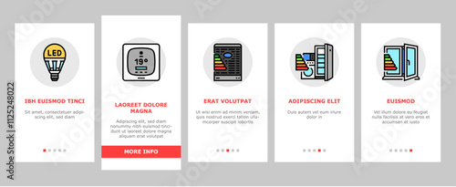 energy efficient technology green onboarding mobile vector environment home, ecology power, house electric, future innovation, eco economy energy efficient technology green illustrations
