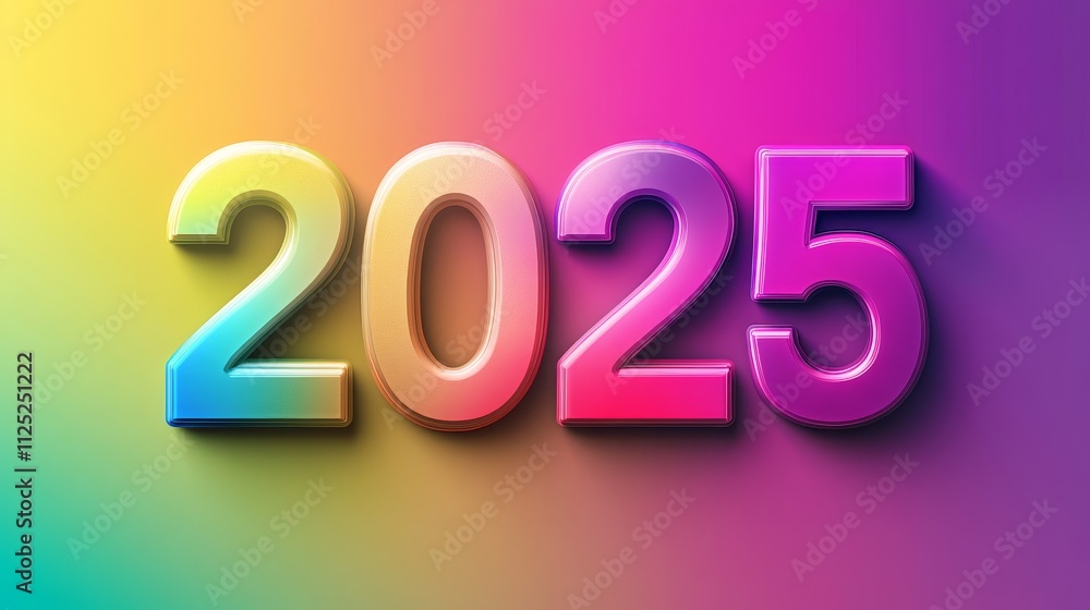 Rainbow Gradient 2025 New Year - Vibrant rainbow gradient 2025, symbolizes new beginnings, hope, positivity, progress, and celebration. Perfect for calendars, cards, and new year's greetings. Rainbow Gradient 2025 New Year - Vibrant rainbow gradient 2025, symbolizes new beginnings, hope, positivity, progress, and celebration. Perfect for calendars, cards, and new year's greetings.