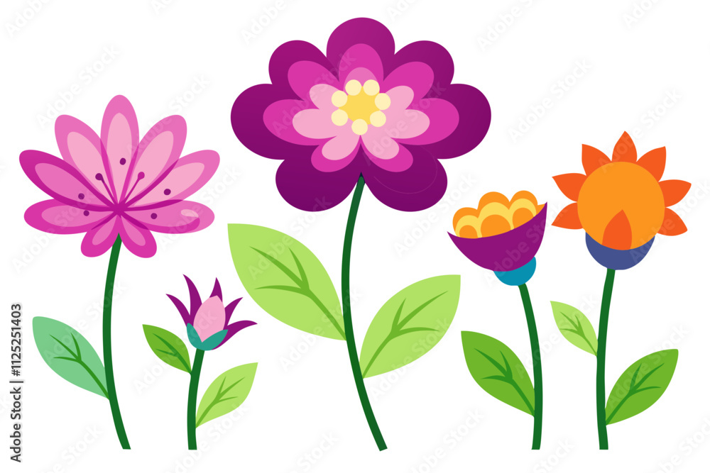 set of flowers set of flowers