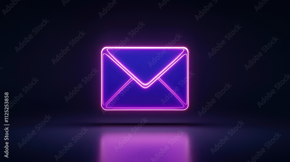 Neon Digital Envelope Icon Illustrating Email Concept With Vibrant Colors and Modern Design Neon Digital Envelope Icon Illustrating Email Concept With Vibrant Colors and Modern Design