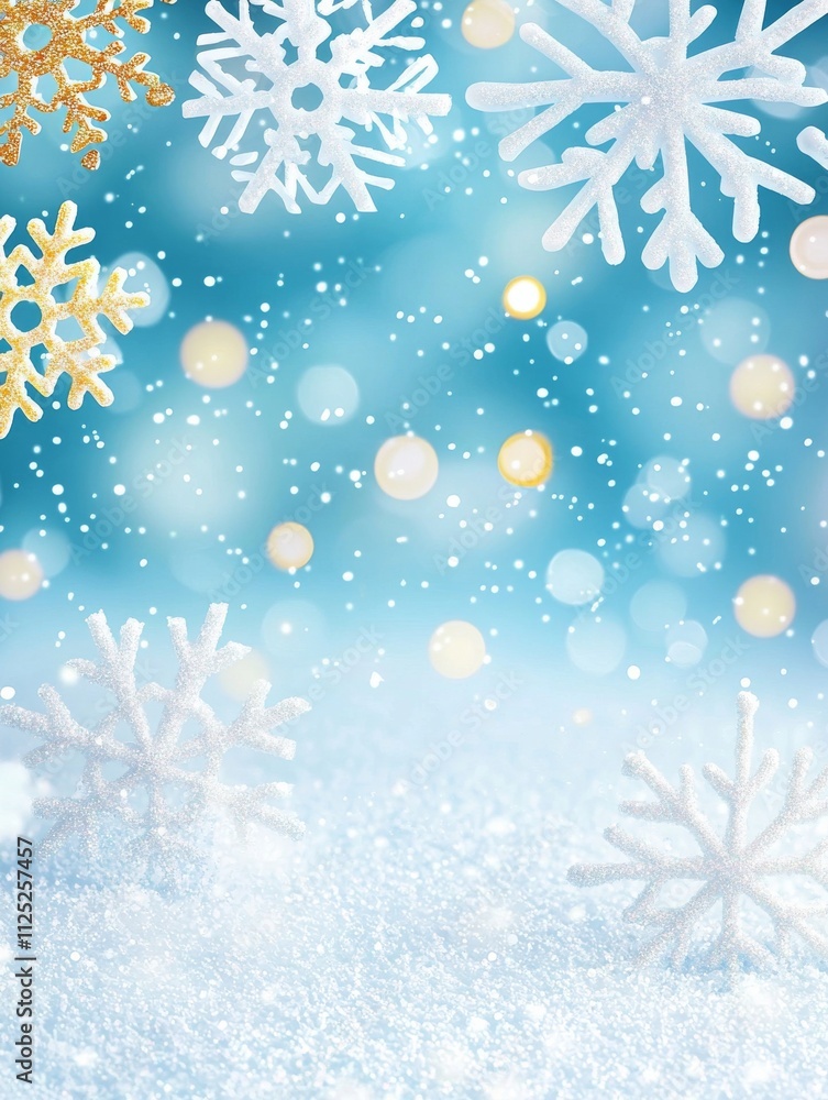 Winter scene with snowflakes and a blue background. Wallpaper Design, Phone Case Design, Screen Backgrounds Winter scene with snowflakes and a blue background. Wallpaper Design, Phone Case Design, Screen Backgrounds