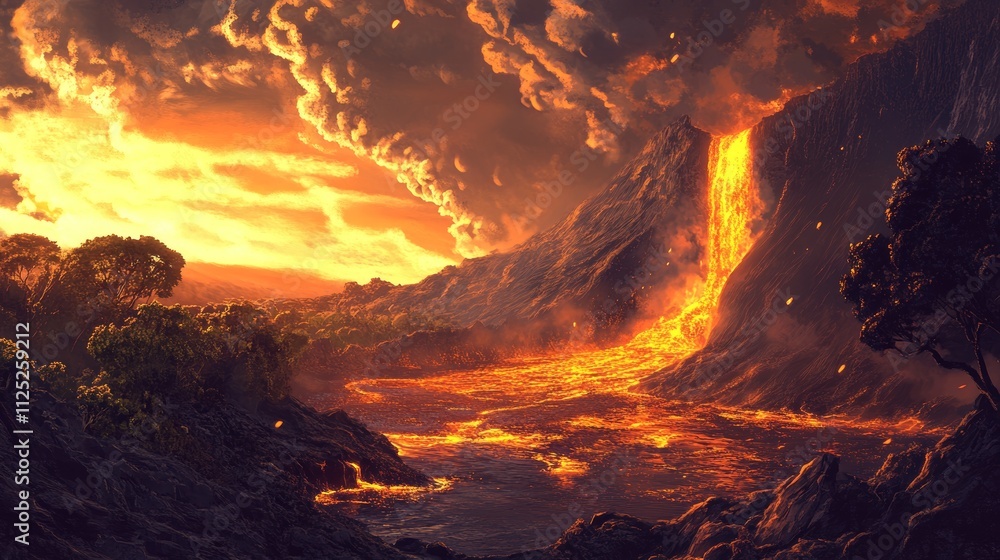 Lava boiling out of the Kilauea Volcano stock photo Lava boiling out of the Kilauea Volcano stock photo
