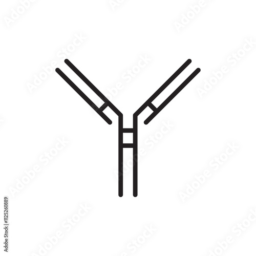 Antibody icon Flat art in black and white isolated
