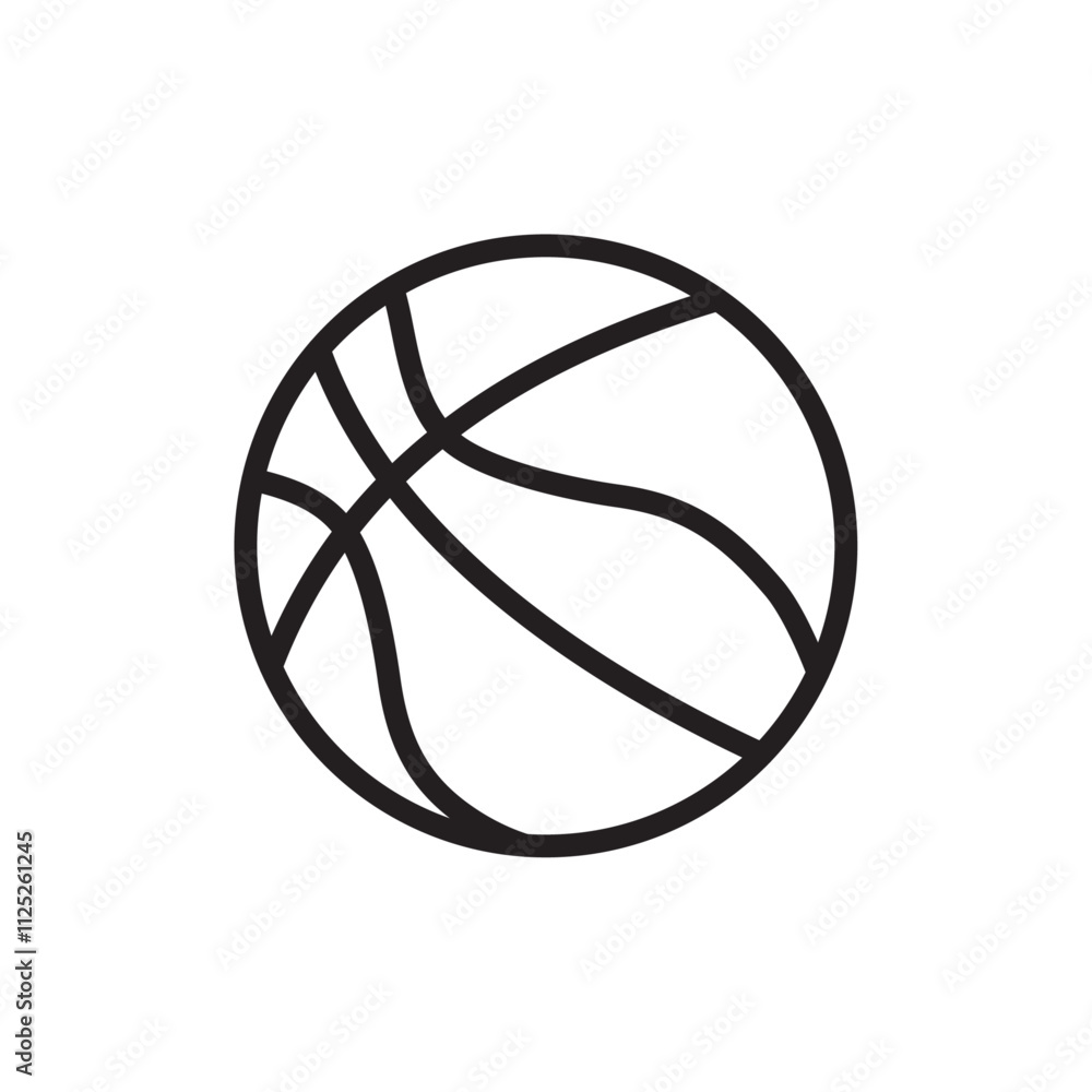 Basketball icon Flat art in black and white isolated Basketball icon Flat art in black and white isolated