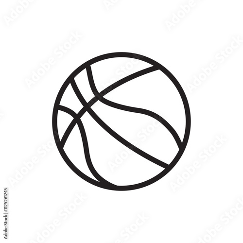 Basketball icon Flat art in black and white isolated