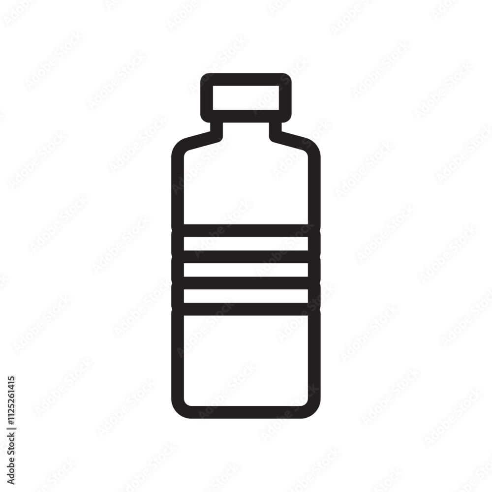Bottle icon Flat art in black and white isolated Bottle icon Flat art in black and white isolated