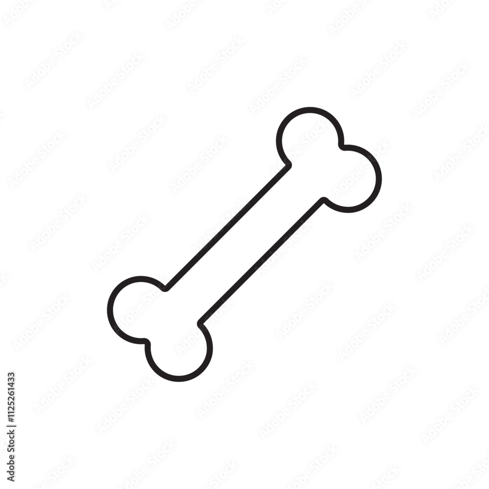 Bones icon Flat art in black and white isolated Bones icon Flat art in black and white isolated