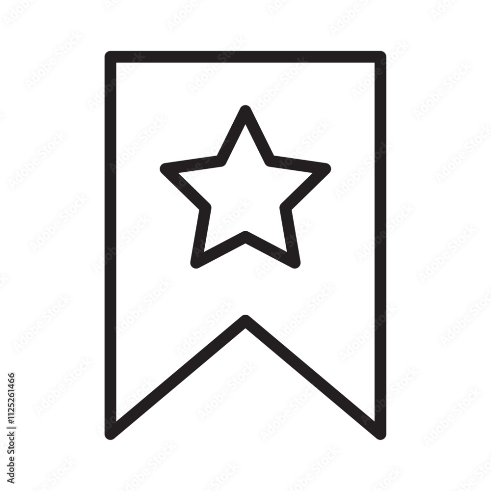 Bookmark icon Flat art in black and white isolated Bookmark icon Flat art in black and white isolated