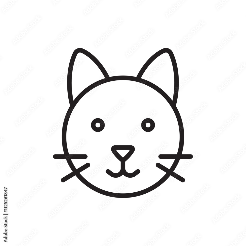 Cat icon Flat art in black and white isolated Cat icon Flat art in black and white isolated