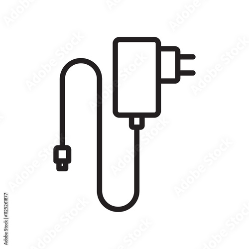 Charger icon Flat art in black and white isolated