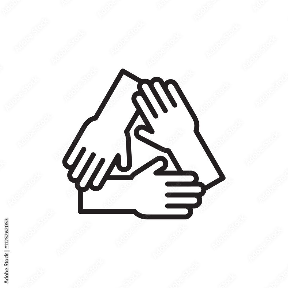 Collaboration icon Flat art in black and white isolated Collaboration icon Flat art in black and white isolated