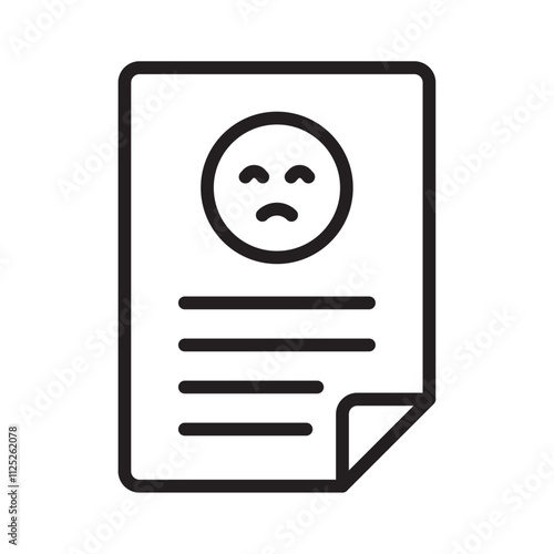 Complaint icon Flat art in black and white isolated