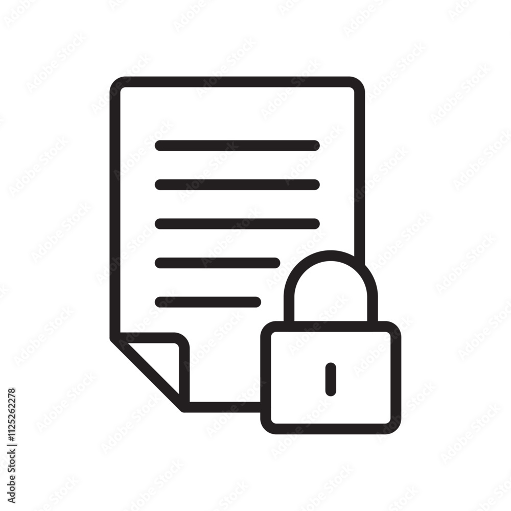 Confidential icon Flat art in black and white isolated Confidential icon Flat art in black and white isolated