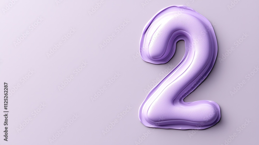 A purple number 2 is written in a squiggly font A purple number 2 is written in a squiggly font