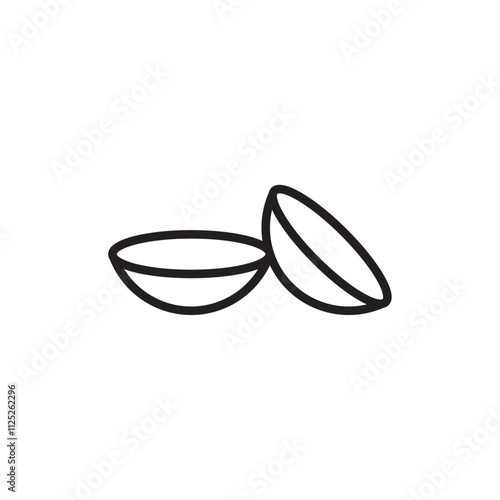 contact lenses icon Flat art in black and white isolated