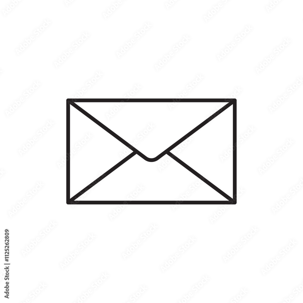 email icon Flat art in black and white isolated email icon Flat art in black and white isolated
