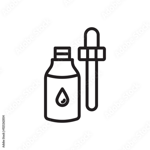 Essential oils icon Flat art in black and white isolated