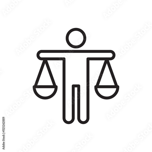 Ethics icon Flat art in black and white isolated
