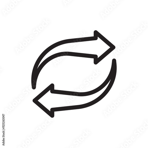 Exchange icon Flat art in black and white isolated