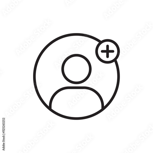 Follower icon Flat art in black and white isolated
