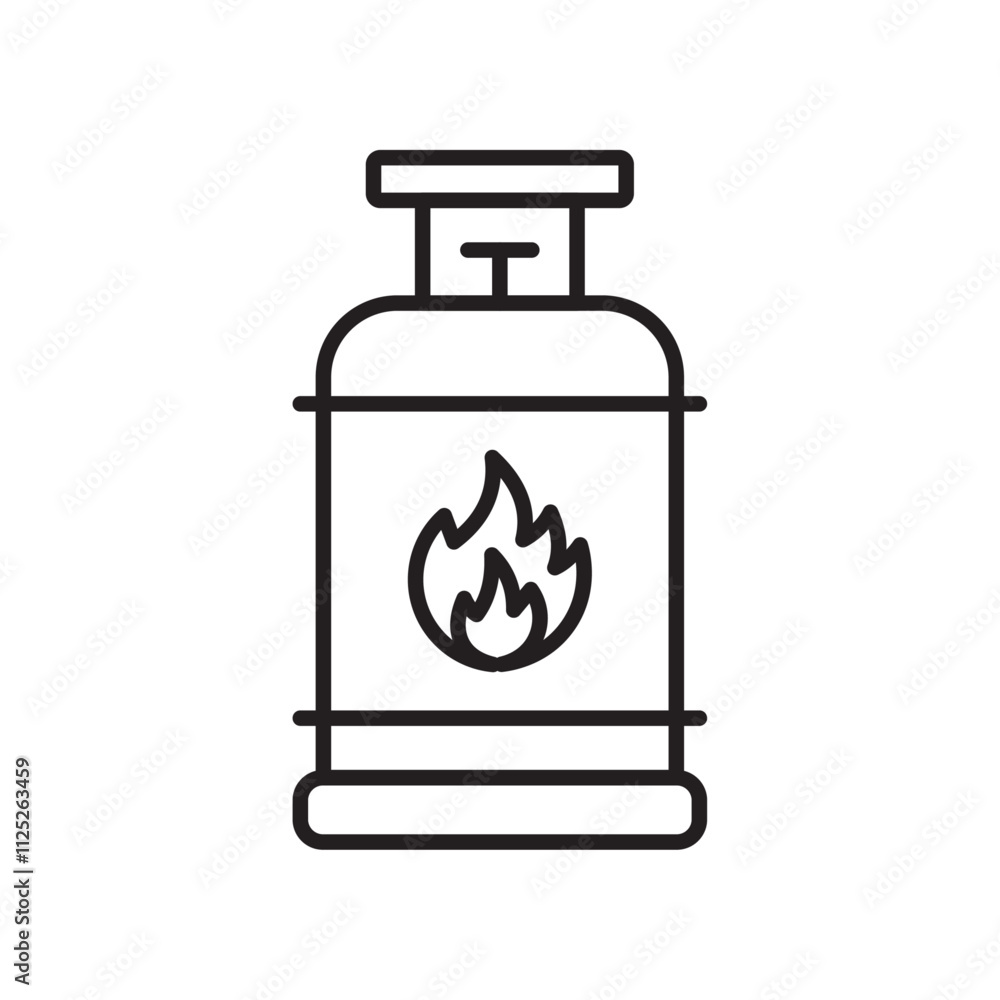 Gas cylinders icon Flat art in black and white isolated Gas cylinders icon Flat art in black and white isolated