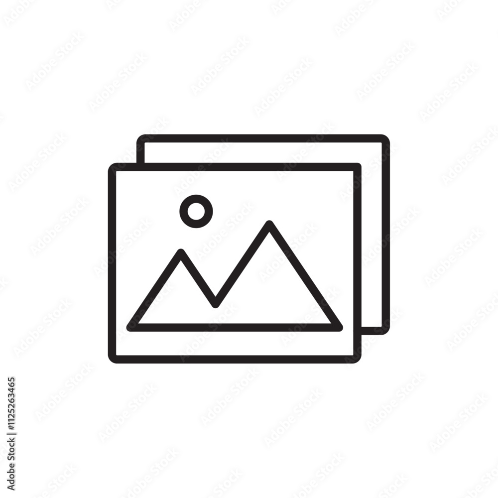 Gallery icon Flat art in black and white isolated Gallery icon Flat art in black and white isolated