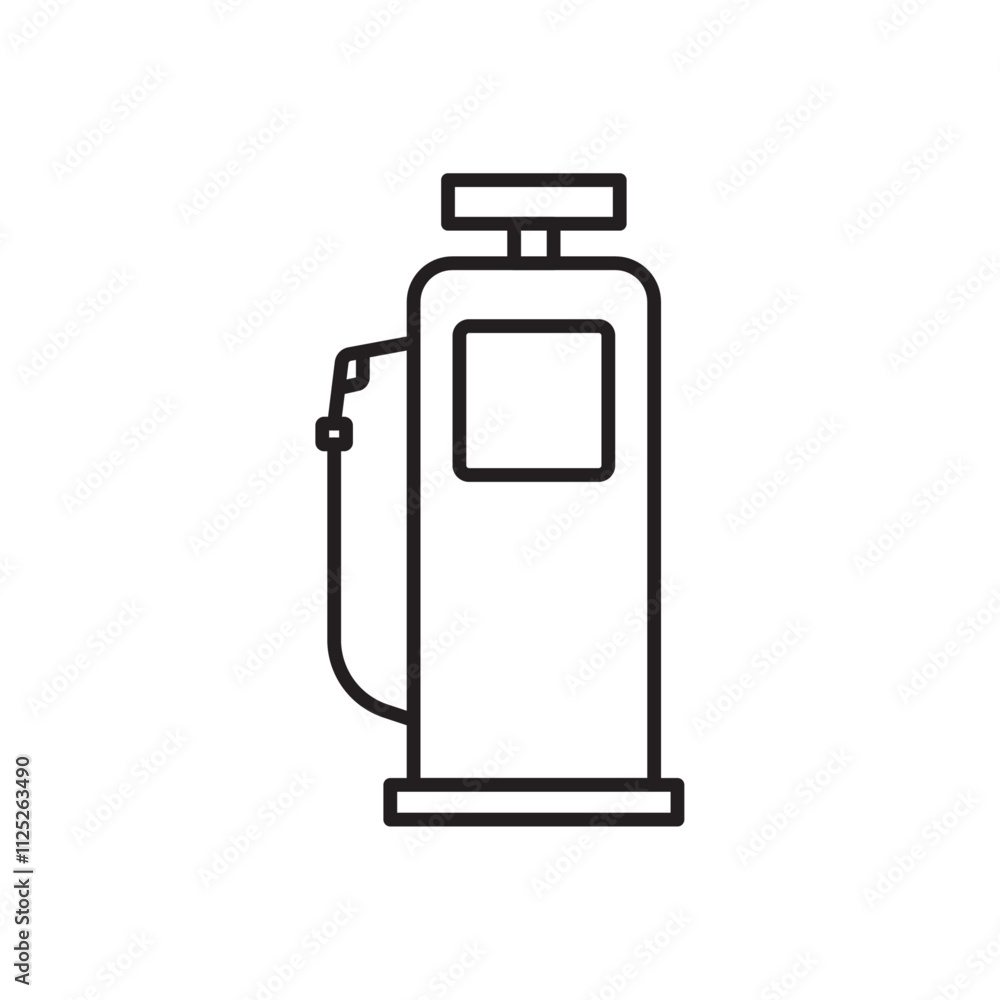 Gas station icon Flat art in black and white isolated Gas station icon Flat art in black and white isolated