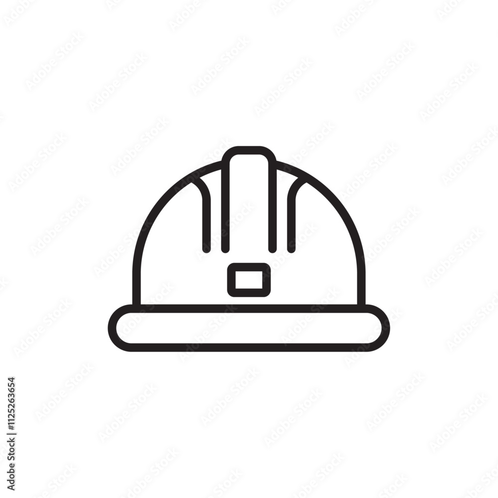 Hard hat icon Flat art in black and white isolated Hard hat icon Flat art in black and white isolated